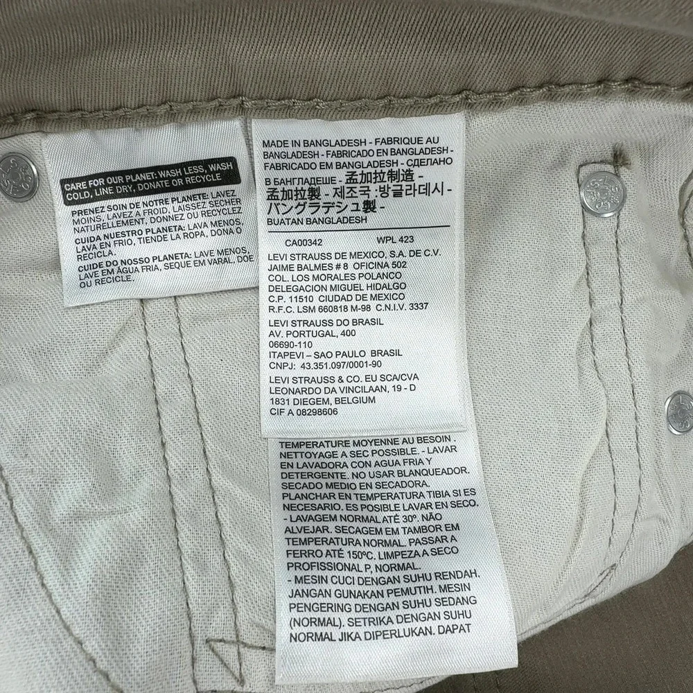 Levi's 541 Athletic Fit Jeans Mens 40x32 Khaki Tan Stretch Denim Pants Casual